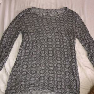 Long sleeve light and dark grey shirt